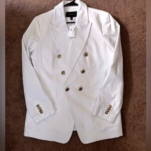 Banana Republic Ivory Blazer with Brass Accents
